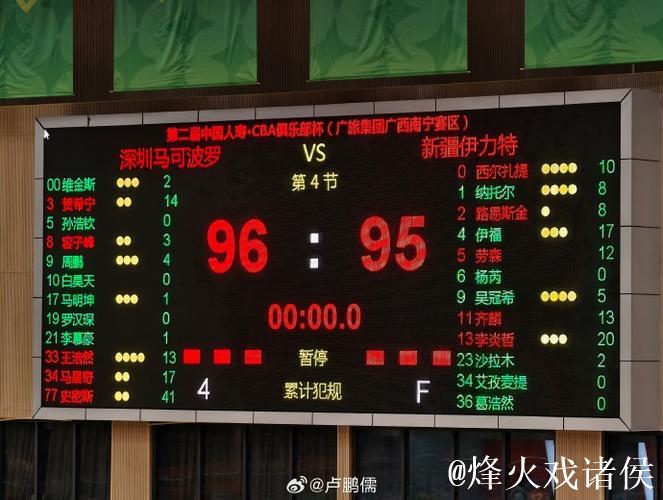 CBA俱乐部杯：史密斯准绝杀 深圳险胜新疆